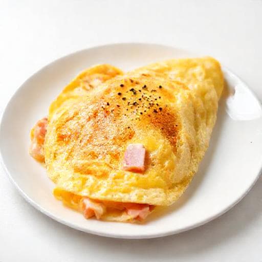 Hurtig Omelet med Skinke og Ost