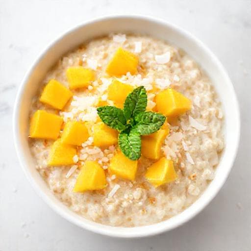 Tropiske Overnight Oats med Kokos og Mango