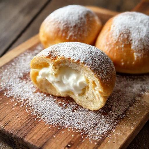 Hurtige Fastelavnsboller med Creme Fraiche og Flødeskum