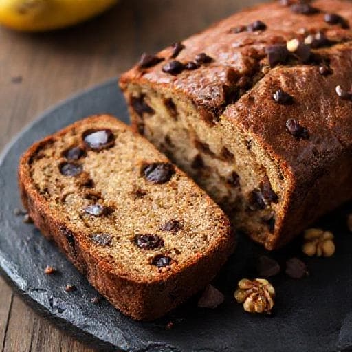 Banankage med Chokolade og Nødder