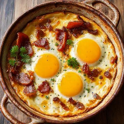 Æggekage med Bacon og Løg