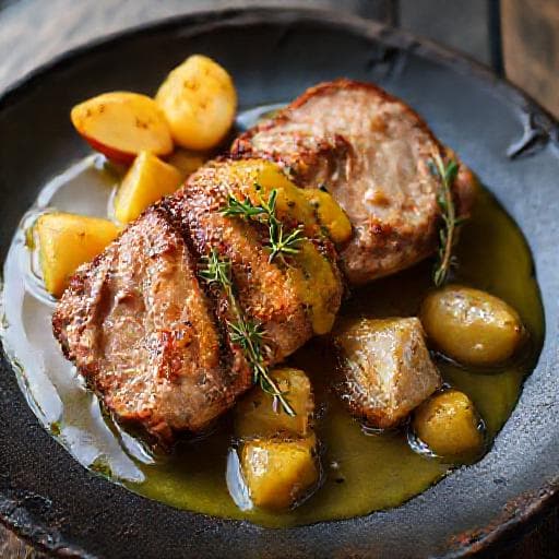 Langtidsstegt Nakkefilet med Æble og Sennep