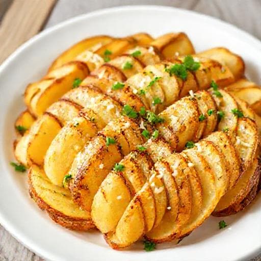 Hurtige Hasselbackkartofler med Hvidløg og Parmesan