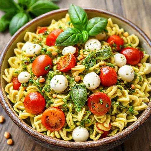 Klassisk Pastasalat med Pesto