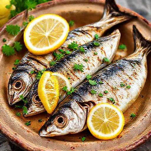 Klasické sardinky na grilu s citronem a bylinkami