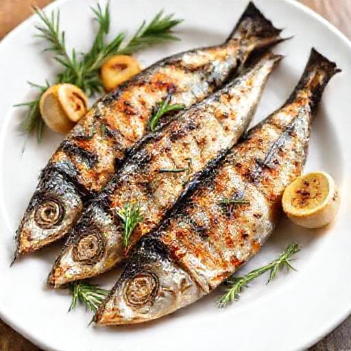 Rychlé grilované sardinky s česnekem a rozmarýnem