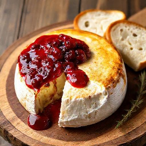 Klasický pečený camembert s brusinkami