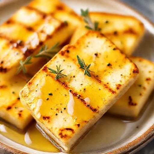 Rychlé grilované halloumi s medem a tymiánem
