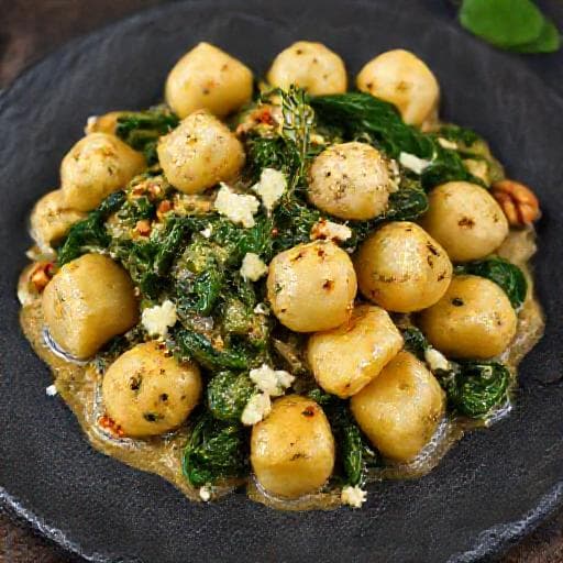 Gnocchi se špenátem a gorgonzolou