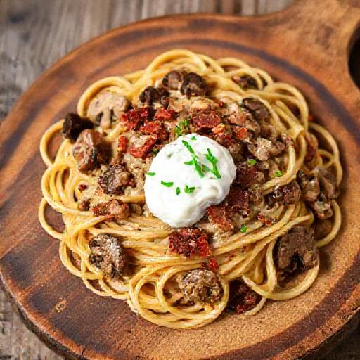 Houbové tagliatelle po selsku s 거버