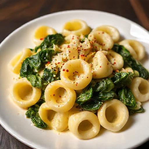 Rychlé tortellini se smetanovou omáčkou a špenátem