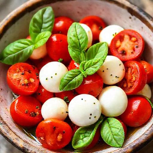 Rychlý salát Caprese s cherry rajčátky