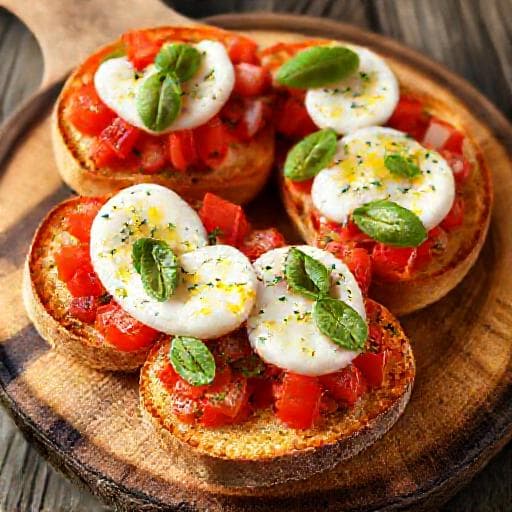 Rychlá bruschetta s rajčaty a mozzarellou