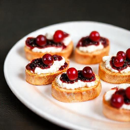 Rychlé crostini s kozím sýrem a brusinkami