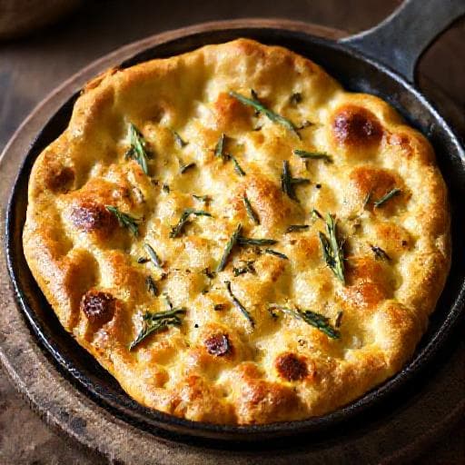 Rychlá Focaccia s rozmarýnem z pánve