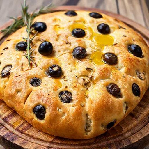Focaccia s rozmarýnem a olivami