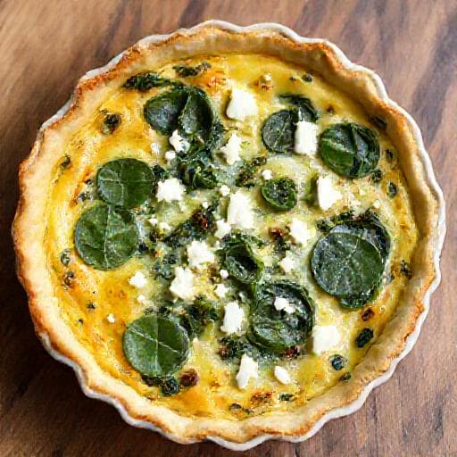 Rychlý špenátový quiche s fetou bez těsta