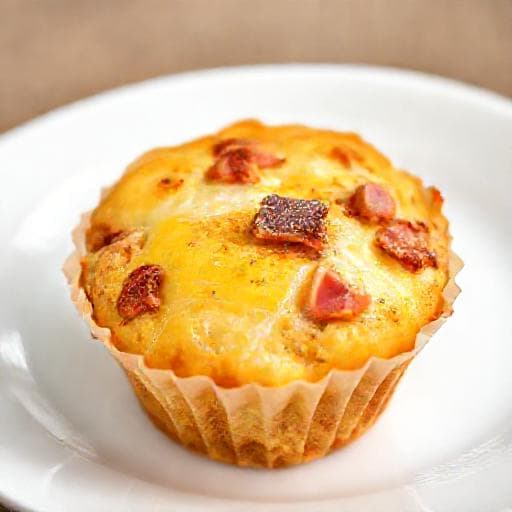 Rychlé slané muffiny se sýrem a šunkou