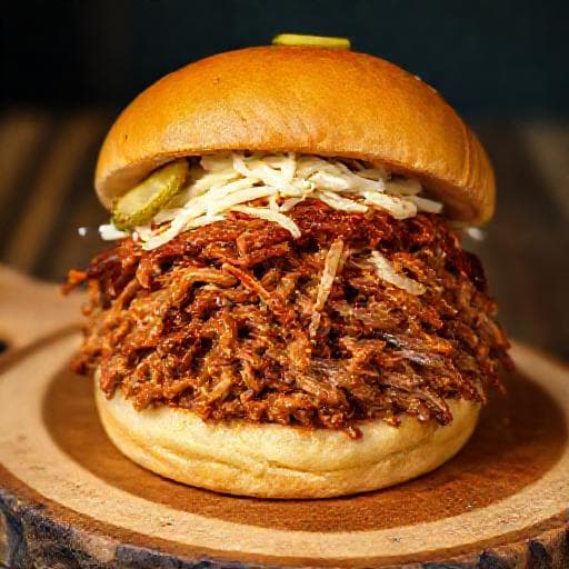 Klasický trhaný vepřový burger