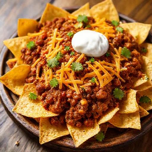 Klasické Nachos s Chilli con Carne a Sýrem