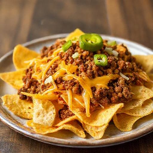 Rychlé Nachos s Mletým Masem a Sýrem