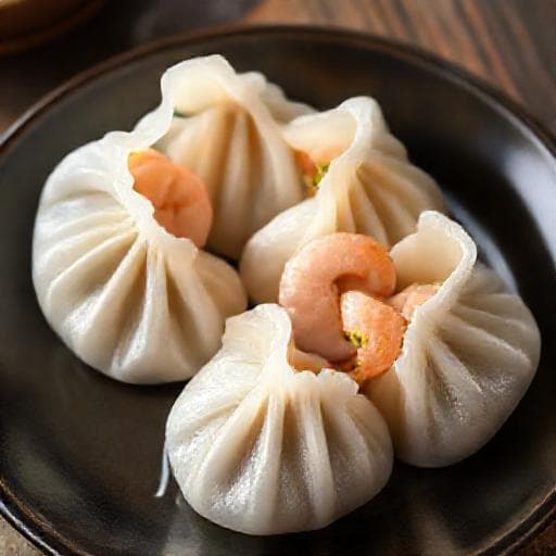 Knedlíčky s krevetami a koriandrem (Har Gow styl)