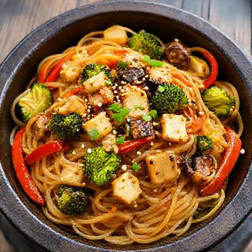 Japchae s Tofu a Zeleninou (Vegetariánská verze)