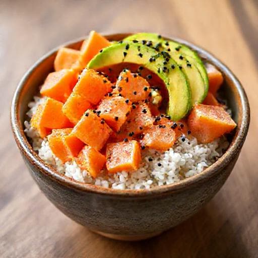 Sushi miska s lososem a avokádem (Chirashi styl)