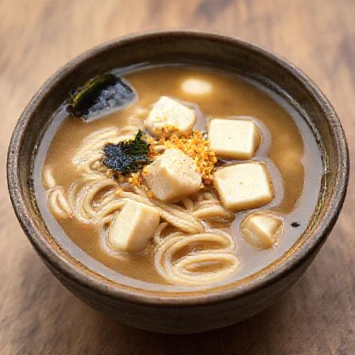 Udon Polévka s Miso a Tofu
