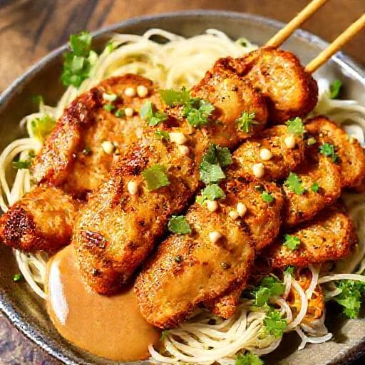 Rychlý Kuřecí Satay na pánvi