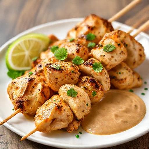 Kuřecí Satay s Kokosovo-Limetkovou Marinádou