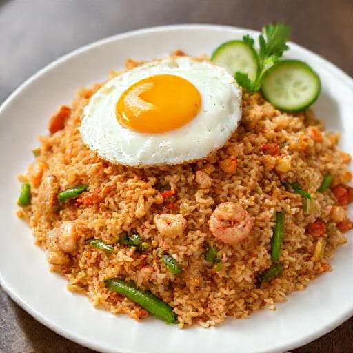 Nasi Goreng Kampung (Tradiční vesnická smažená rýže)