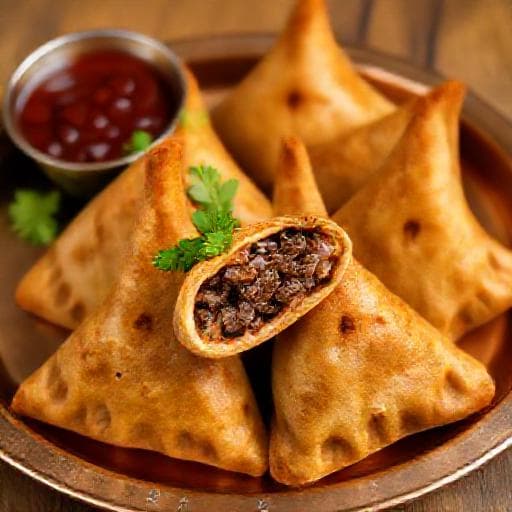 Samosy s jehněčím masem (Keema Samosa)