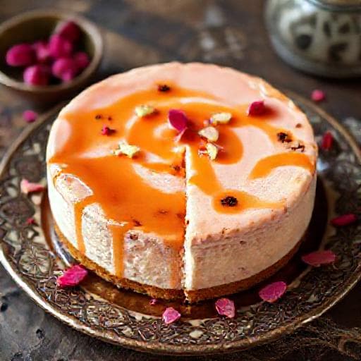 Dubajský Cheesecake s Kardamomem a Růžovou Vodou