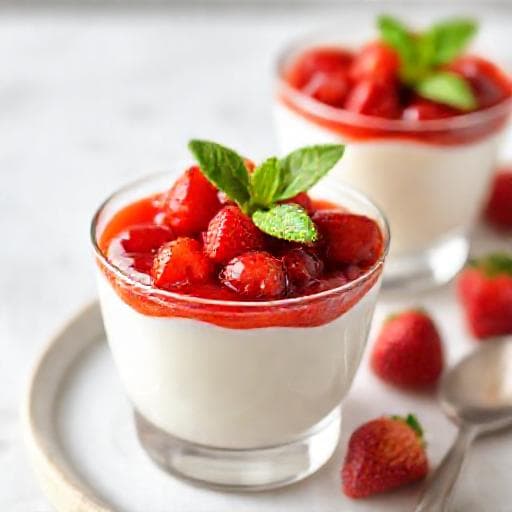 Rychlá Panna Cotta s Jahodovým Přelivem