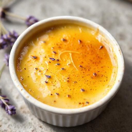 Crème brûlée s levandulí a citronovou kůrou