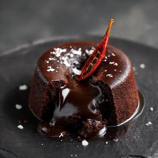 Čokoládový fondant s chilli a mořskou solí