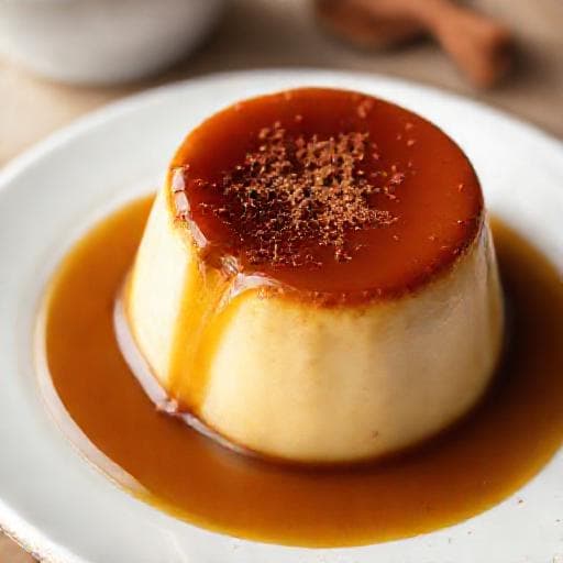 Karamelový flan s kávou a skořicí