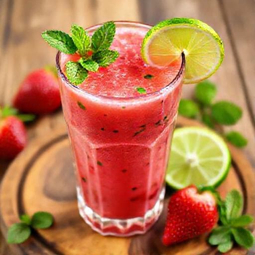 Jahodové smoothie s mátou a limetkou