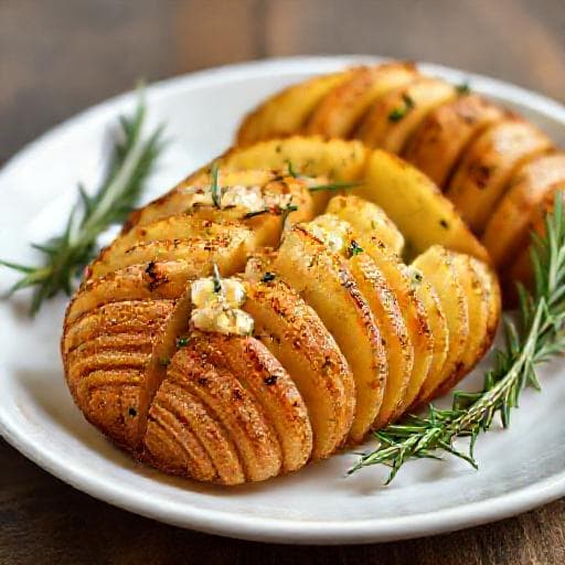 Rychlé brambory Hasselback s česnekem a rozmarýnem