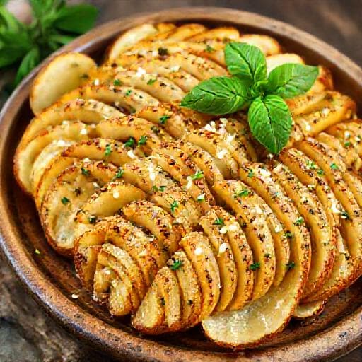 Brambory Hasselback s parmazánem a bylinkami