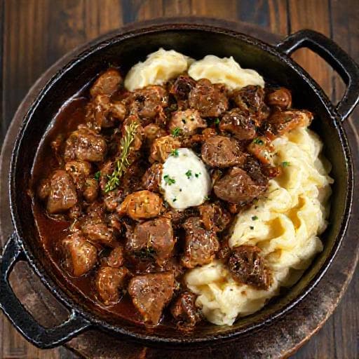 Hovězí Stroganov po Burgundsku