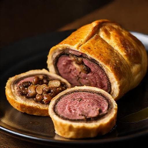 Hovězí Wellington s Hříbky a Lanýžovým Olejem