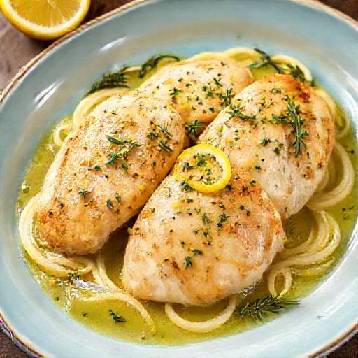 Kuře Piccata s citronovou kůrou a bylinkami