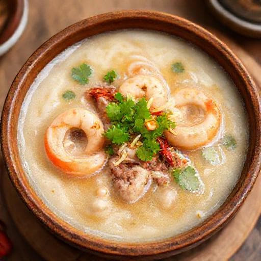 Cháo Tôm Thịt Băm (Shrimp and Minced Pork Porridge)