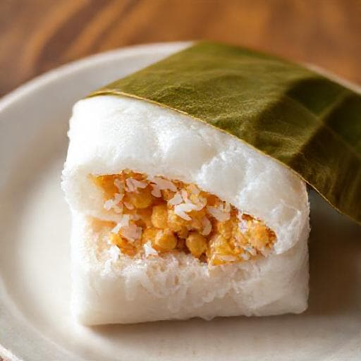 Bánh Khảo Nhan Dừa (Coconut Mung Bean Rice Flour Cake)
