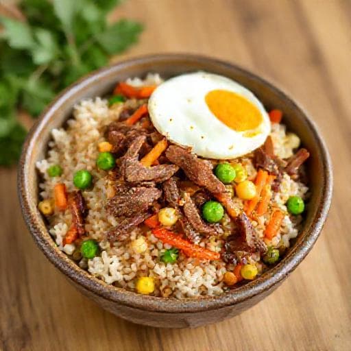 Quick Cơm Chiên Bò (Speedy Beef Fried Rice)