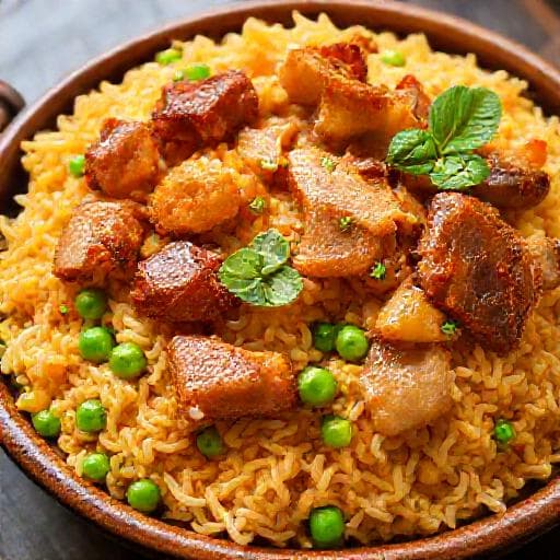 Cơm Chiên Trứng Muối with Crispy Pork Belly