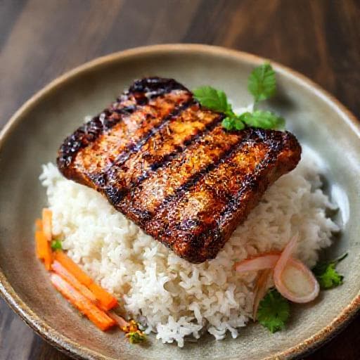 Quick Cơm Sườn Cốt Lết (Simplified Grilled Pork Chop Rice)