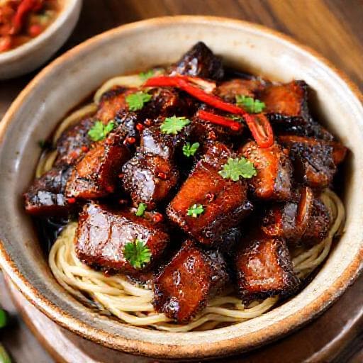 Spicy Black Pepper Pork Belly (Thịt Ba Chỉ Sốt Tiêu Đen Cay)